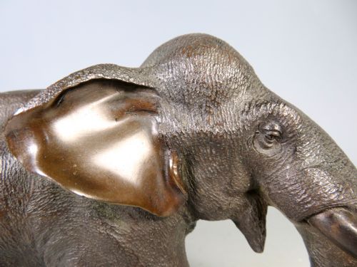 ANTIQUE JAPANESE BRONZE ELEPHANT OKIMONO KAKUHA - ADDITIONAL PHOTO 3