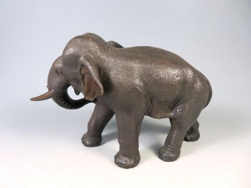 ANTIQUE JAPANESE BRONZE ELEPHANT OKIMONO KAKUHA - ADDITIONAL PHOTO 5