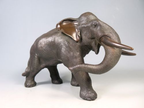 ANTIQUE JAPANESE BRONZE ELEPHANT OKIMONO KAKUHA - ADDITIONAL PHOTO 7