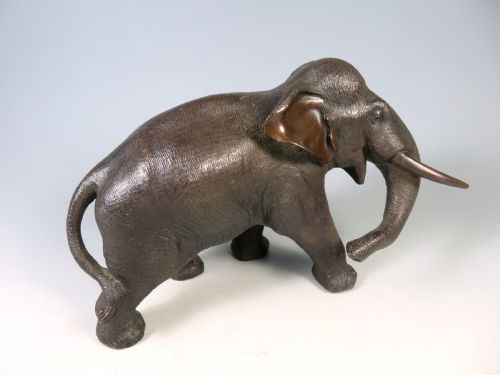 ANTIQUE JAPANESE BRONZE ELEPHANT OKIMONO KAKUHA - ADDITIONAL PHOTO 8