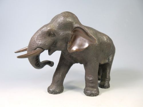 ANTIQUE JAPANESE BRONZE ELEPHANT OKIMONO KAKUHA - ADDITIONAL PHOTO 12