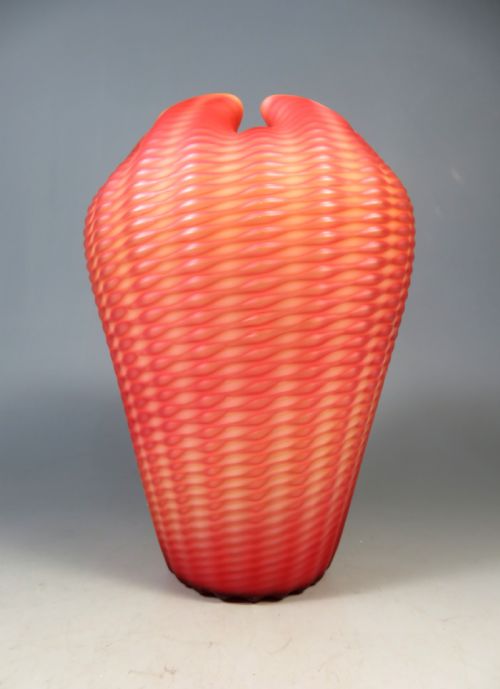LARGE ANTIQUE STEVENS WILLIAMS JEWELLED ZIPPER CASED GLASS VASE - ADDITIONAL PHOTO 1