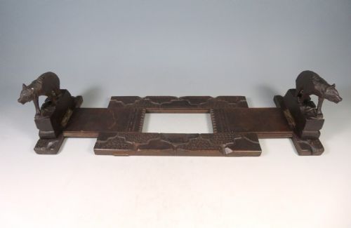 ANTIQUE BLACK FOREST CARVED WOOD BEAR BOOK SLIDE - ADDITIONAL PHOTO 2