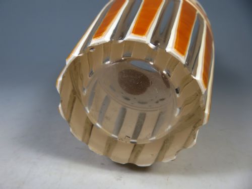ANTIQUE HAIDA CARAMEL CUT GLASS ART DECO VASE - ADDITIONAL PHOTO 5