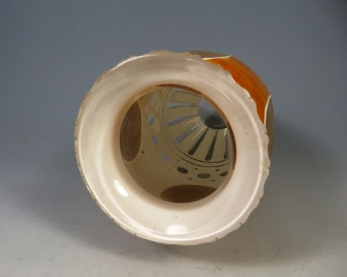 ANTIQUE HAIDA CARAMEL CUT GLASS ART DECO VASE - ADDITIONAL PHOTO 6