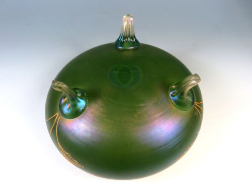 ANTIQUE LOETZ ARCADIA GLASS FOOTED BOWL WITH GILT DECORATION - ADDITIONAL PHOTO 6