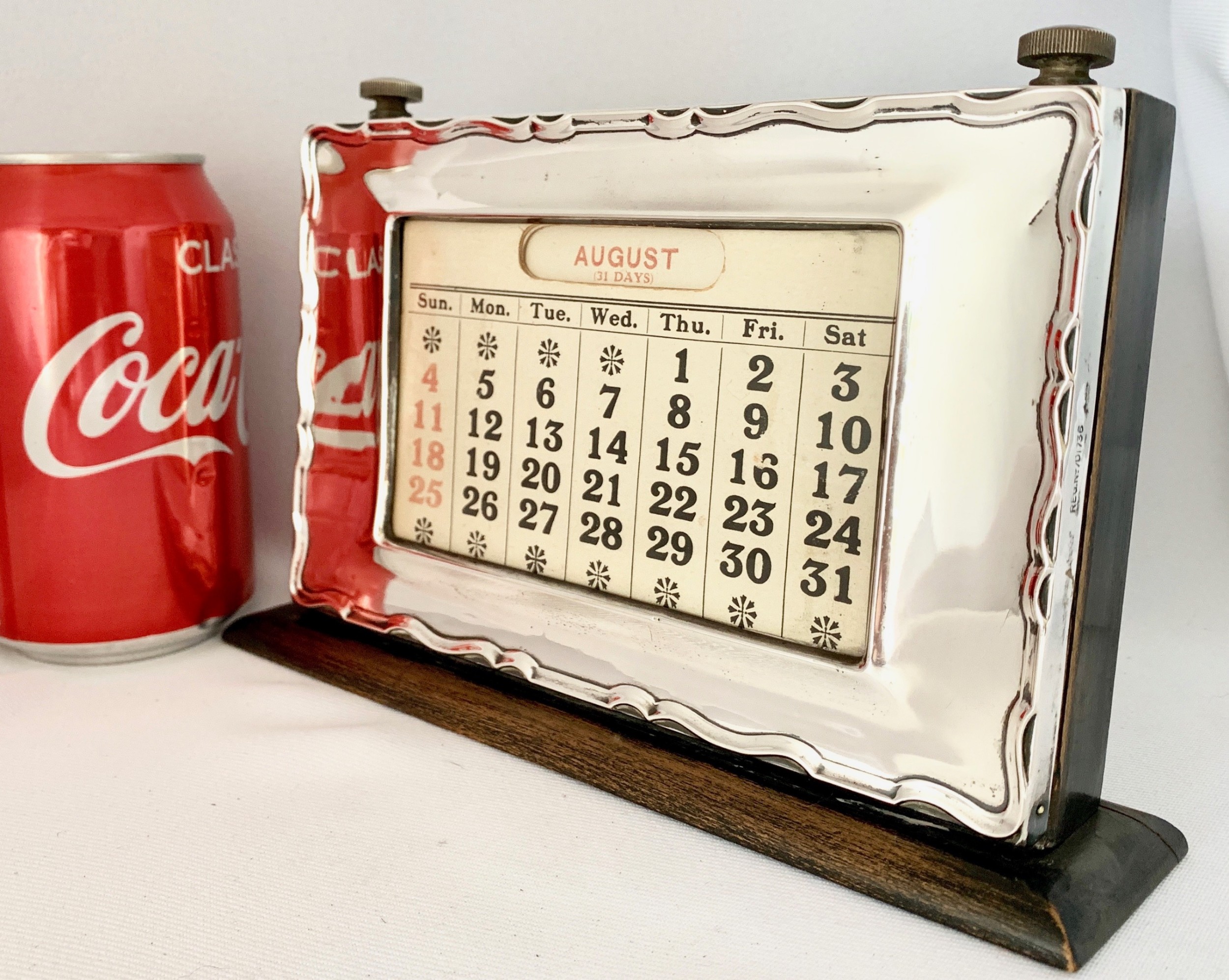 Art Deco Silver Mounted Desk Calendar.