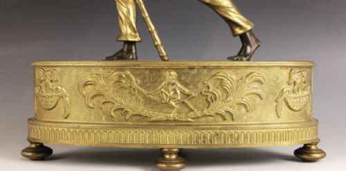 BRONZE AND ORMOLU FIGURAL MANTEL CLICK - ADDITIONAL PHOTO 1