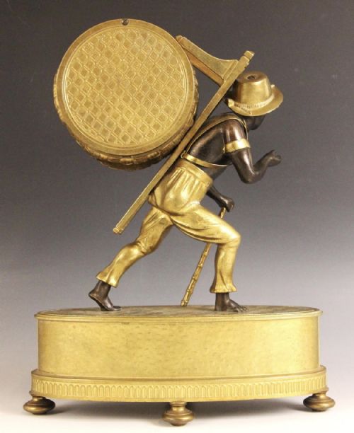BRONZE AND ORMOLU FIGURAL MANTEL CLICK - ADDITIONAL PHOTO 2