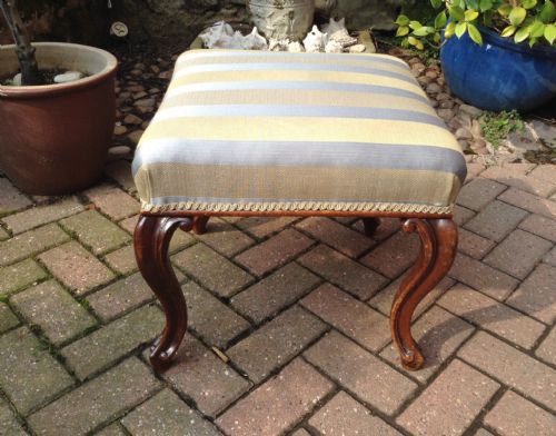 victorian cabriole leg stool - CATEGORY: ANTIQUE STOOLS - DATED VICTORIAN