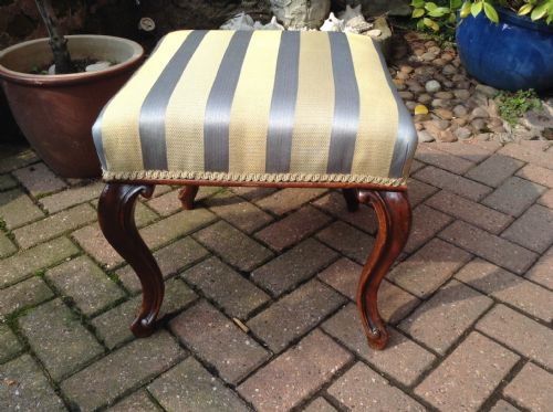 VICTORIAN CABRIOLE LEG STOOL - ADDITIONAL PHOTO 1