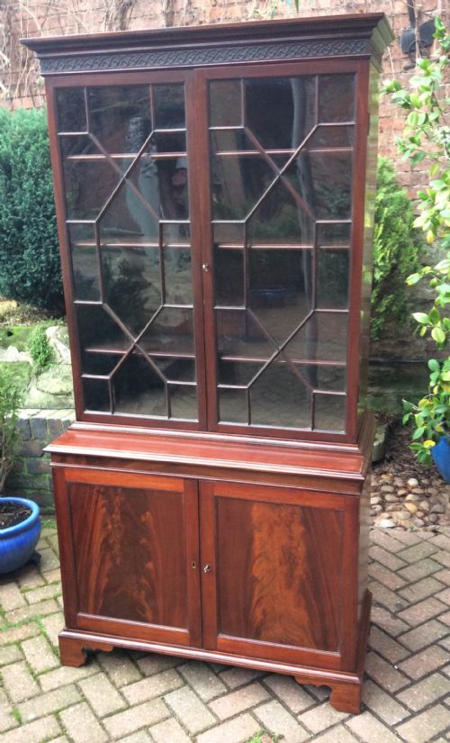 bookcase on cupboard - CATEGORY: ANTIQUE BOOKCASES - DATED VICTORIAN