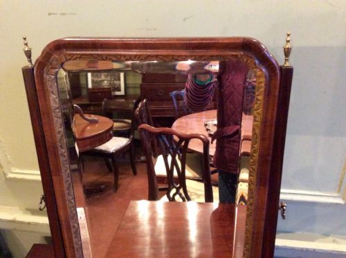 GEORGIAN WALNUT DRESSING OR TOILET MIRROR - ADDITIONAL PHOTO 2