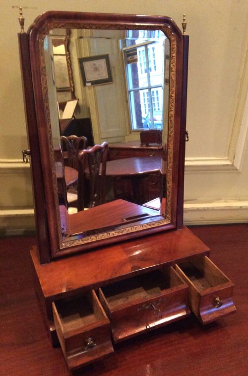 GEORGIAN WALNUT DRESSING OR TOILET MIRROR - ADDITIONAL PHOTO 4