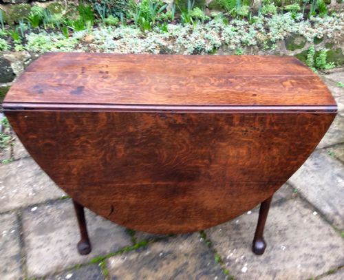 georgian oak drop leaf dining table - CATEGORY: ANTIQUE TABLES - DATED 1750