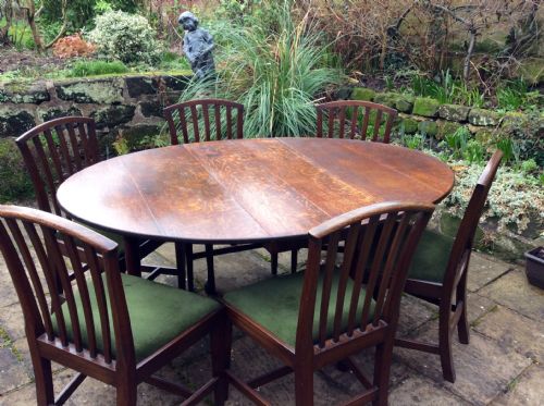 GEORGIAN OAK DROP LEAF DINING TABLE - ADDITIONAL PHOTO 3