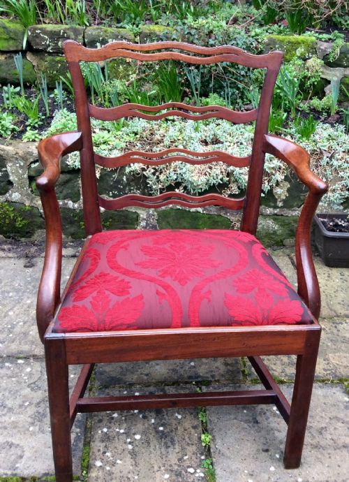 large georgian arm or elbow chair - CATEGORY: ANTIQUE CHAIRS - DATED 1750