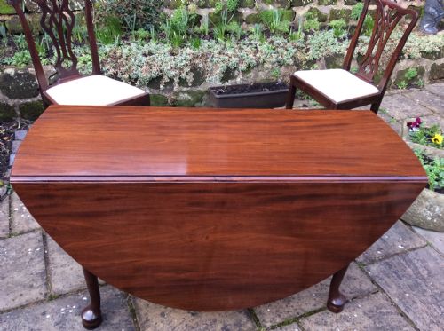 large drop leaf mahogany dining table - CATEGORY: ANTIQUE TABLES - DATED 1750