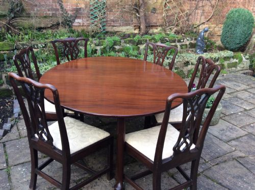LARGE DROP LEAF MAHOGANY DINING TABLE - ADDITIONAL PHOTO 1