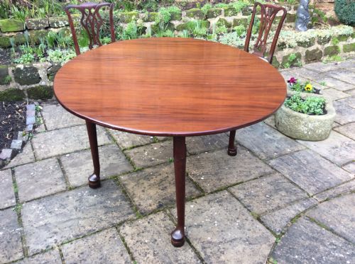 LARGE DROP LEAF MAHOGANY DINING TABLE - ADDITIONAL PHOTO 2