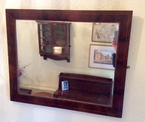 rectangular mahogany wall mirror - CATEGORY: ANTIQUE MIRRORS - DATED 1800