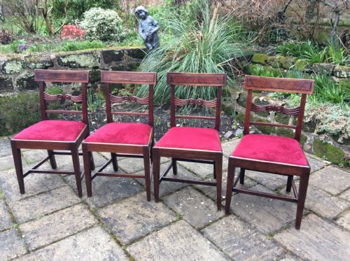 set of four late regency dining chairs - CATEGORY: ANTIQUE CHAIRS - DATED 1800