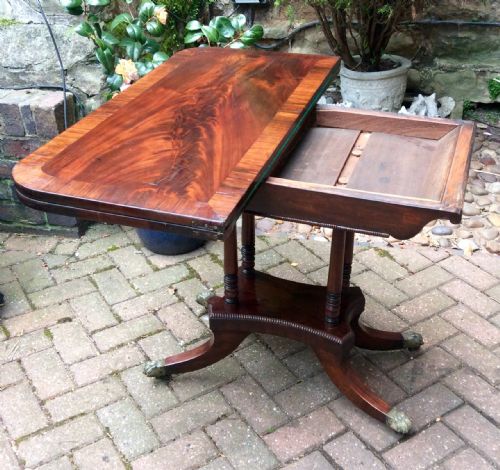 REGENCY MAHOGANY CARD TABLE - ADDITIONAL PHOTO 3