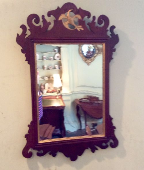 a small georgian 18th century fret framed wall mirror - CATEGORY: ANTIQUE MIRRORS - DATED 18TH CENTURY