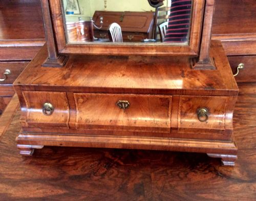 A RARE EARLY WALNUT TOILET MIRROR - ADDITIONAL PHOTO 3