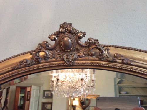 GILT WOOD OVAL MIRROR - ADDITIONAL PHOTO 1