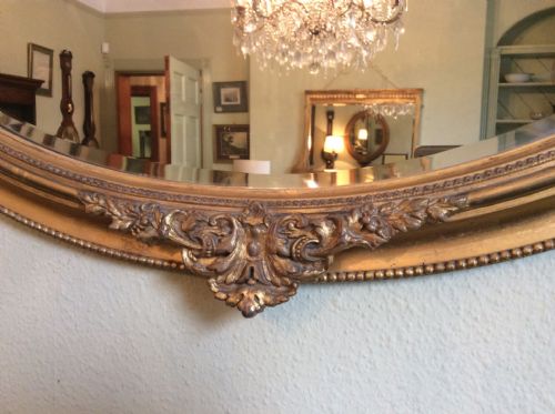 GILT WOOD OVAL MIRROR - ADDITIONAL PHOTO 2