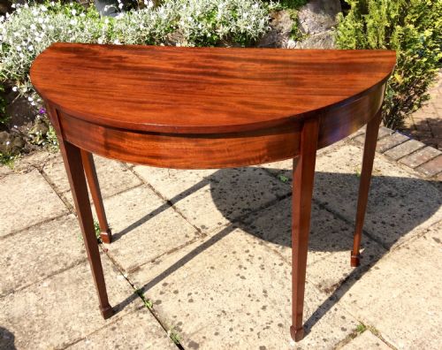 demi lune hall or console table - CATEGORY: ANTIQUE TABLES - DATED GEORGIAN