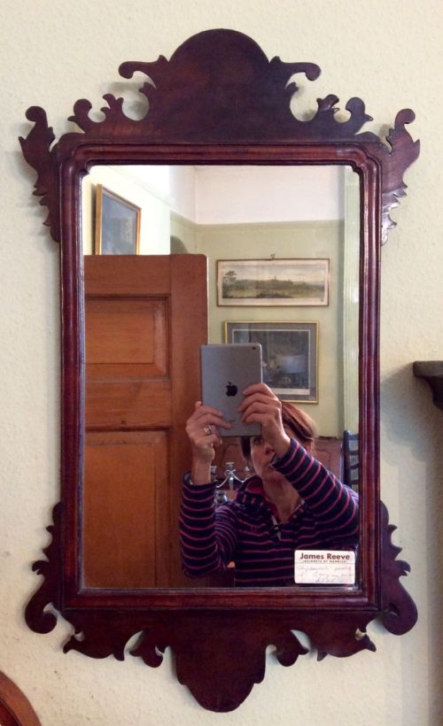 georgian fret cut mahogany wall mirror - CATEGORY: ANTIQUE MIRRORS - DATED GEORGIAN