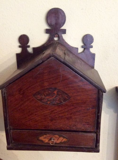 georgian oak candle box - CATEGORY: ANTIQUE BOXES - DATED GEORGIAN