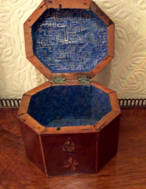 SHERATON PERIOD GEORGIAN TEA CADDY - ADDITIONAL PHOTO 2