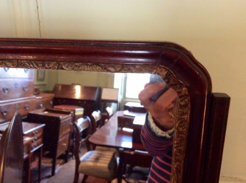GEORGIAN MAHOGANY TOILET OR DRESSING TABLE MIRROR - ADDITIONAL PHOTO 4