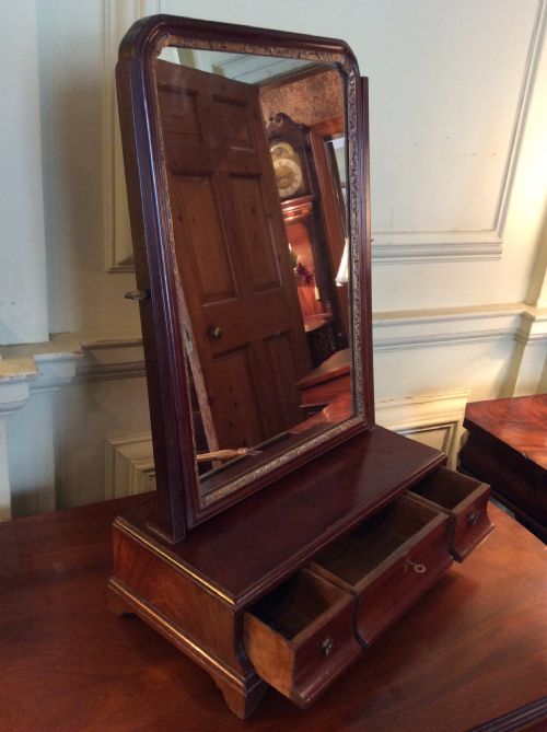 GEORGIAN MAHOGANY TOILET OR DRESSING TABLE MIRROR - ADDITIONAL PHOTO 5