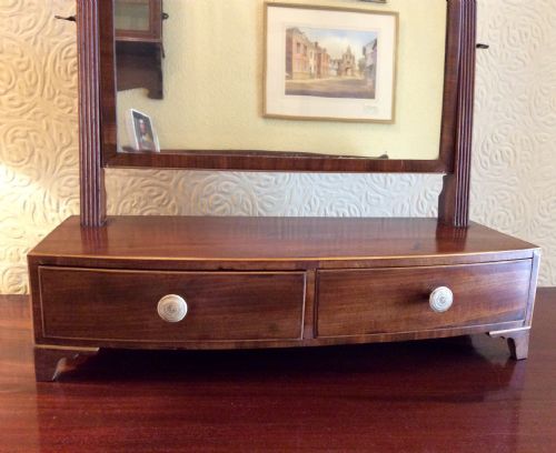 EARLY 19TH CENTURY REGENCY BOW FRONT TOILET OR DRESSING TABLE MIRROR - ADDITIONAL PHOTO 1