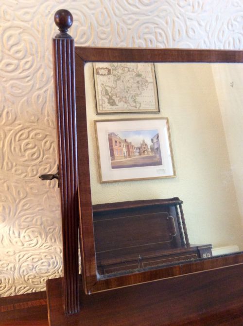 EARLY 19TH CENTURY REGENCY BOW FRONT TOILET OR DRESSING TABLE MIRROR - ADDITIONAL PHOTO 3