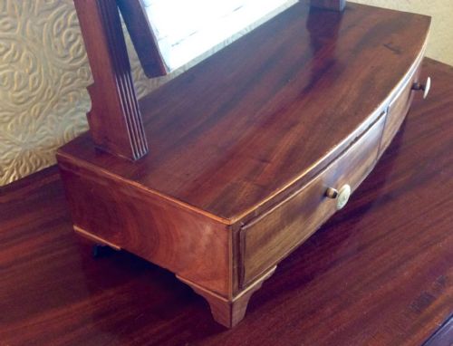 EARLY 19TH CENTURY REGENCY BOW FRONT TOILET OR DRESSING TABLE MIRROR - ADDITIONAL PHOTO 4