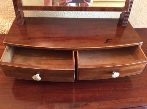 EARLY 19TH CENTURY REGENCY BOW FRONT TOILET OR DRESSING TABLE MIRROR - ADDITIONAL PHOTO 5