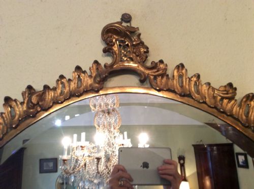 FANTASTIC LARGE OVAL ORMOLU MIRROR - ADDITIONAL PHOTO 1