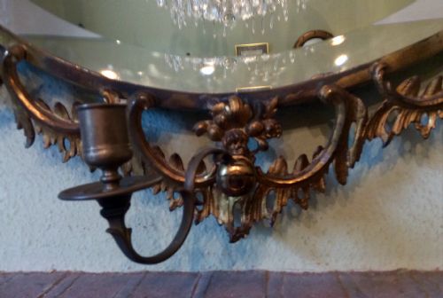 FANTASTIC LARGE OVAL ORMOLU MIRROR - ADDITIONAL PHOTO 2