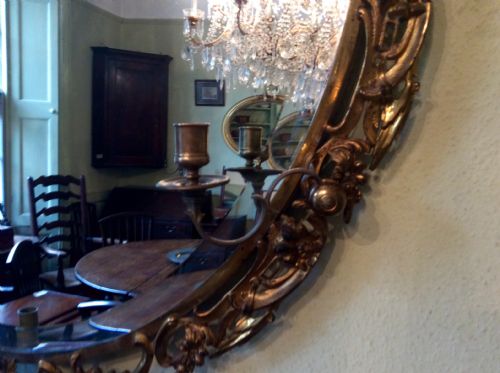 FANTASTIC LARGE OVAL ORMOLU MIRROR - ADDITIONAL PHOTO 3