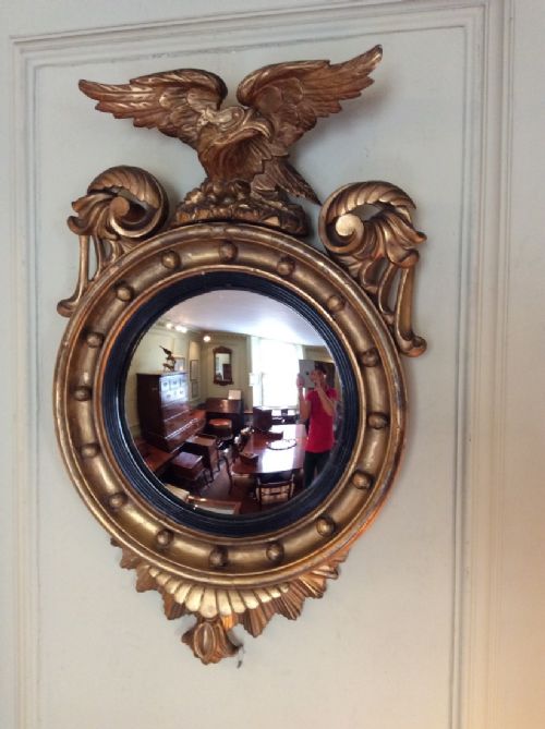 regency convex mirror - CATEGORY: ANTIQUE MIRRORS - DATED REGENCY