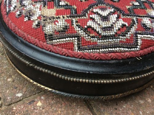 PAIR OF BERLIN WORK BEADED VICTORIAN FOOTSTOOLS - ADDITIONAL PHOTO 4