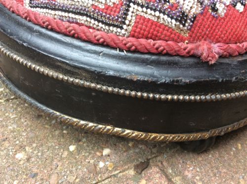 PAIR OF BERLIN WORK BEADED VICTORIAN FOOTSTOOLS - ADDITIONAL PHOTO 2