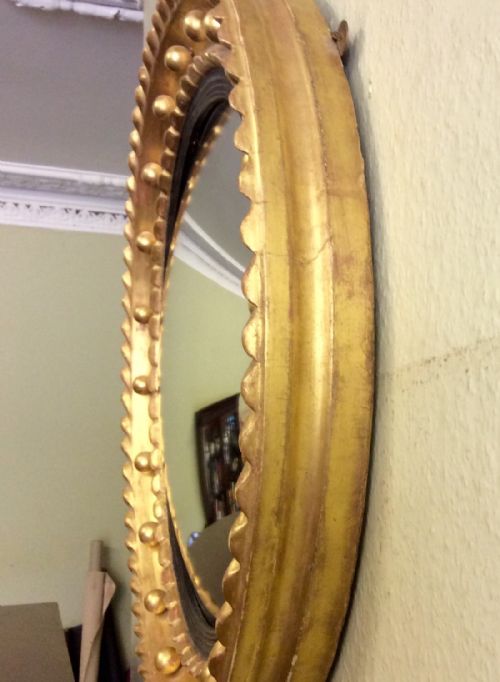 REGENCY CONVEX MIRROR WITH EAGLE - ADDITIONAL PHOTO 3