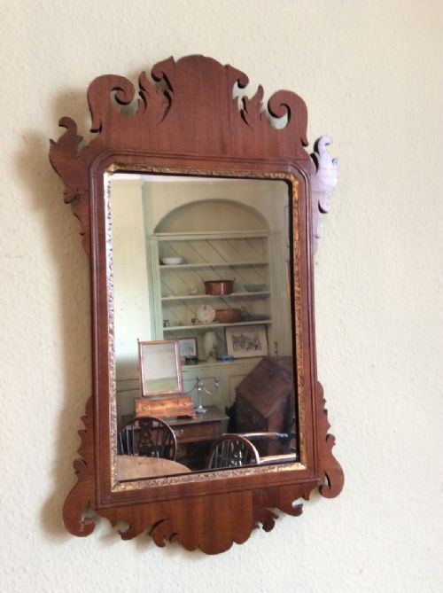 small georgian fret wall mirror - CATEGORY: ANTIQUE MIRRORS - DATED GEORGIAN