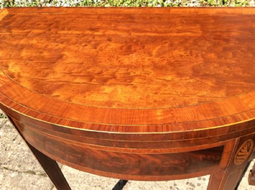 BEAUTIFUL GEORGIAN DEMI LUNE CARD TABLE - ADDITIONAL PHOTO 2